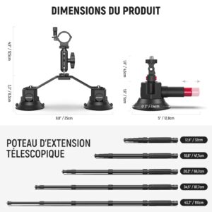 NEEWER Triple Suction Cup Car Mount Kit CA065